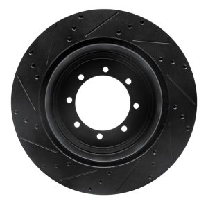 Ford F-350 Super Duty Brake Rotor (1) - Rear Right - R1 Concepts - Drilled & Slotted - Black - `11-`22